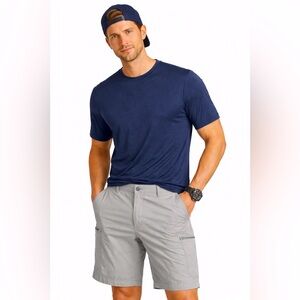 Weatherproof Vintage Men’s Cargo Shorts Gray Stretch Nylon Size 34